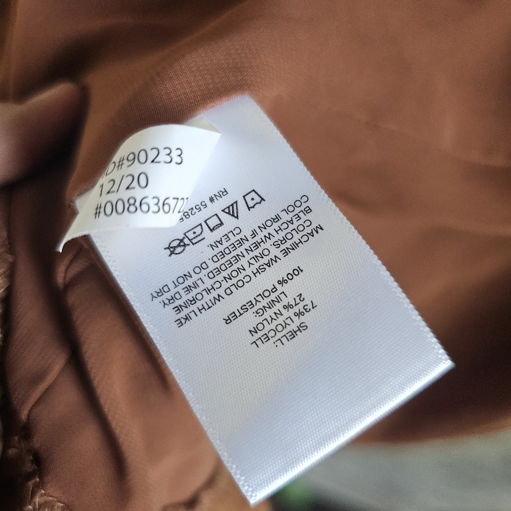 ☆ EXPRESS Bronze Ruffle Wrap Top, S ☆ - Picture 9 of 9